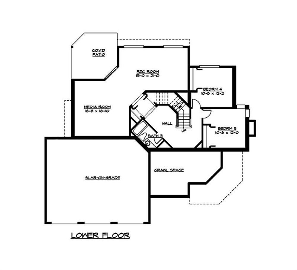Floor Plan Basement of Ranch Plan #115-1260